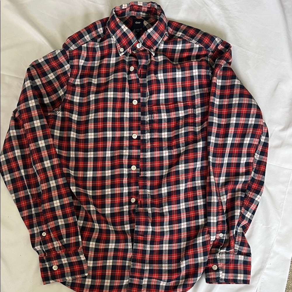 GAP Red and Blue Plaid Men's Shirt